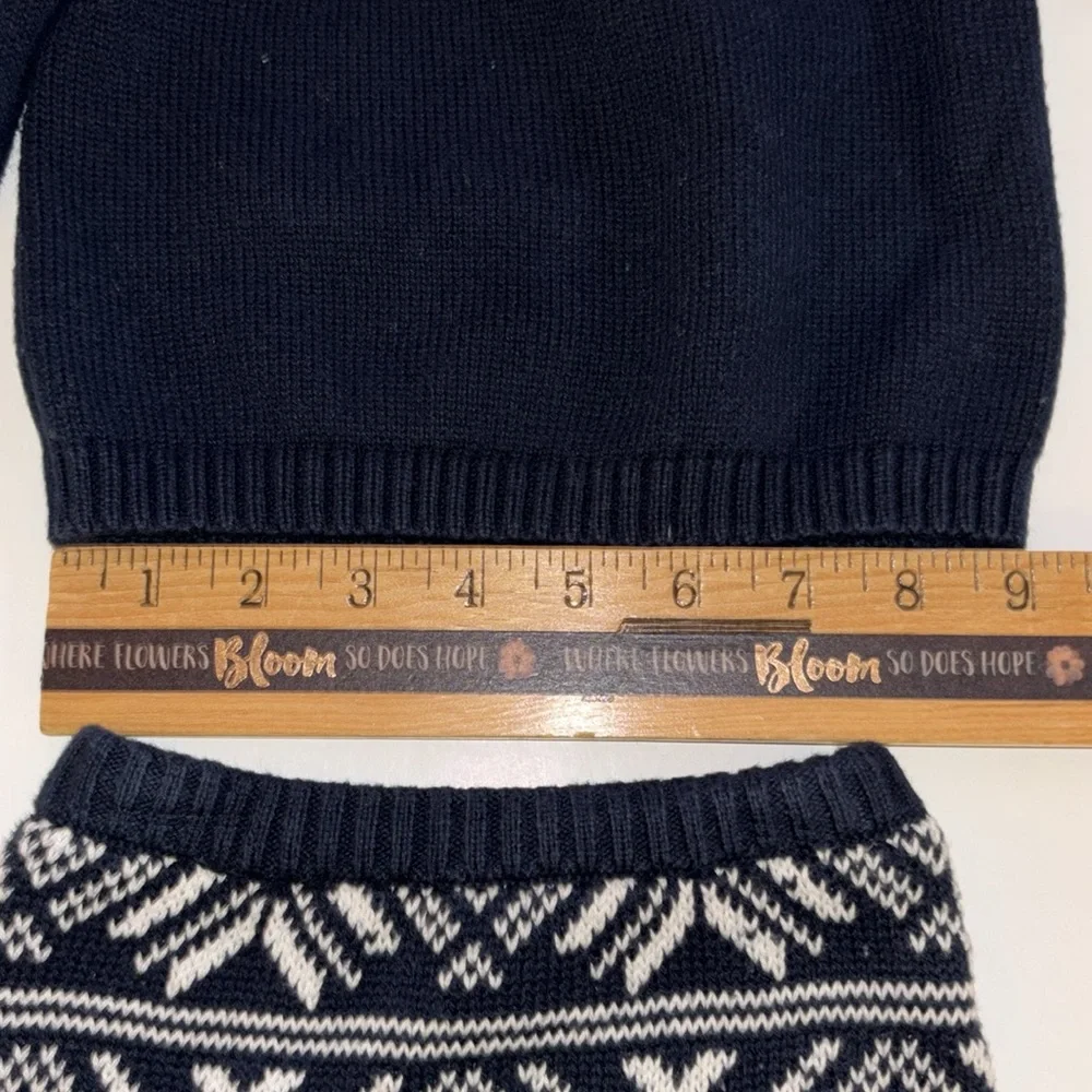 Fair Isle Set Fair Isle Sweater Pants Set for Baby 3-6M Navy Blue Sweater Outfit